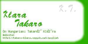 klara takaro business card